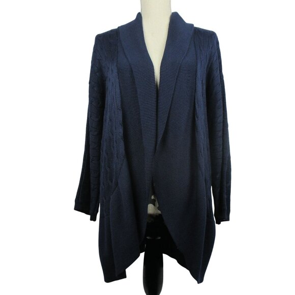 Lauren Ralph Lauren Women's Cotton Blend Cable Knit Open Cardigan Size 1X $195 - Picture 1 of 8